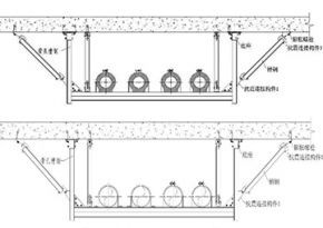 多管共架侧向+纵向抗震3种基础方案图例